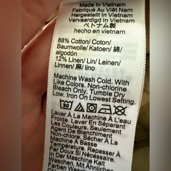 J CREW Barrel Leg Khaki Pants Cotton Linen Baggy Oversized High Rise Coastal‎ 30 - Picture 5 of 6